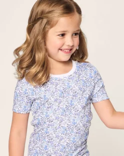 Kid’s Pima Snug Fit Short Set in Fleur d'Azur