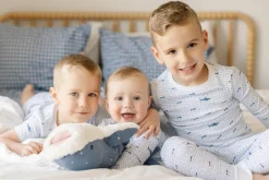 Kid's Sharks Two Piece Pajamas in Blue
