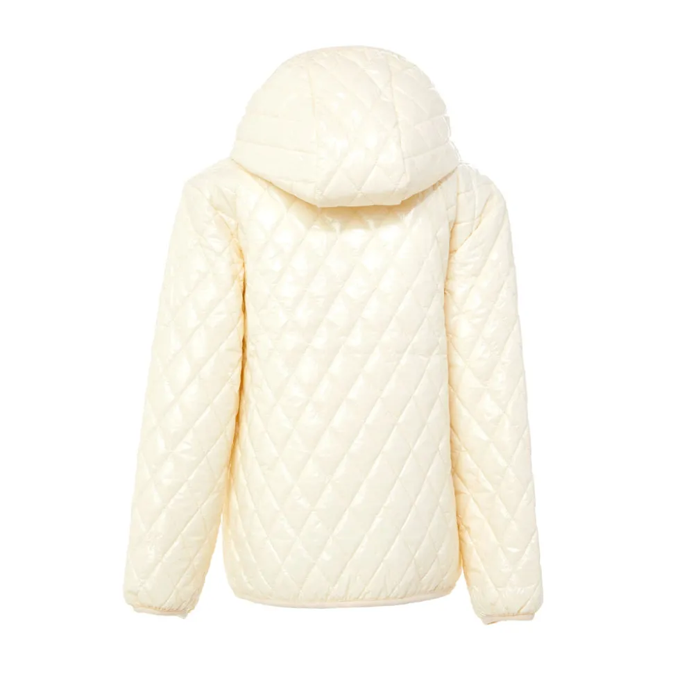 Kids' Shiny Winter White Quilted Puffer Jacket