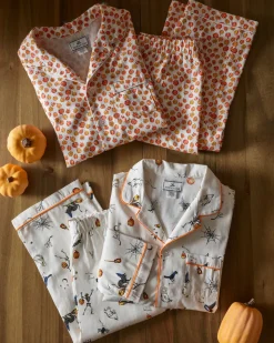 Kid's Twill Pajama Set in Pumpkin Patch