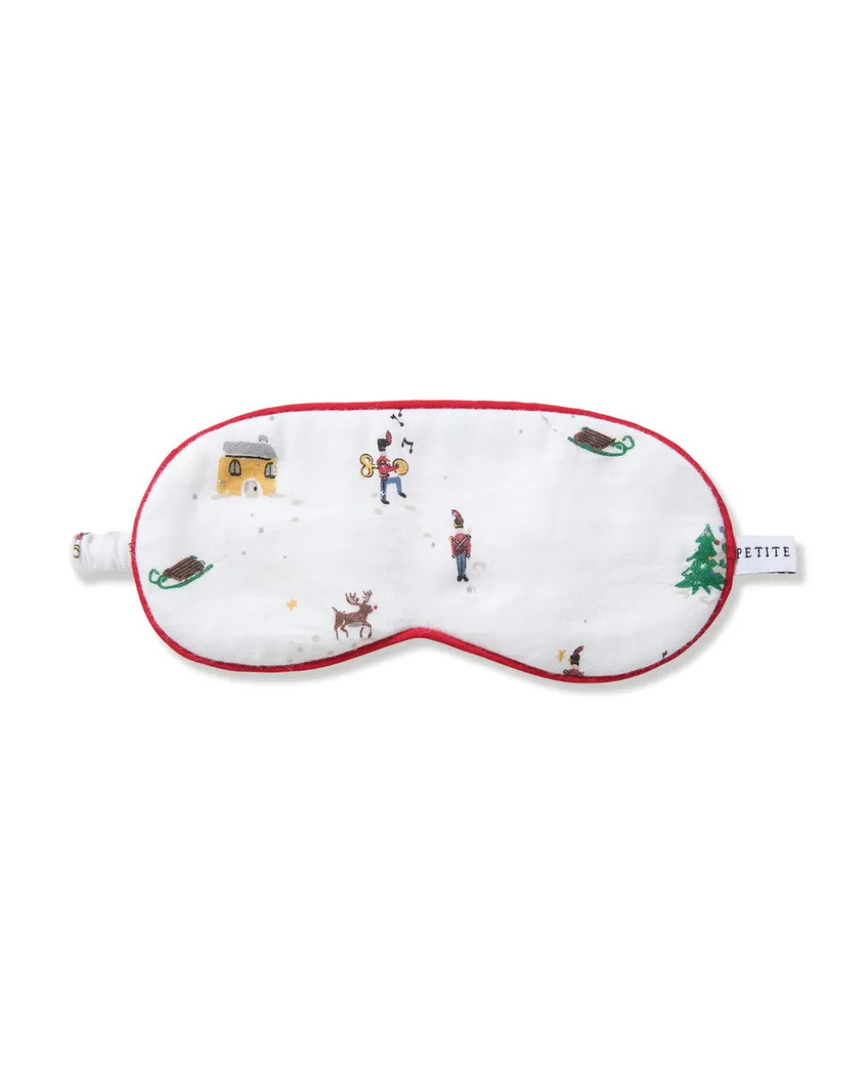 Kid's Twill Sleep Mask in Holiday Town