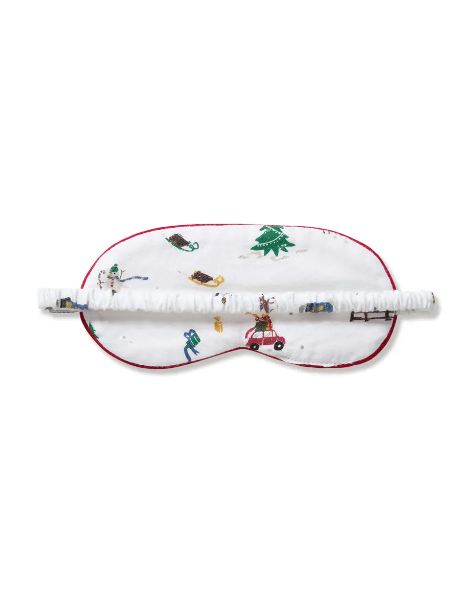 Kid's Twill Sleep Mask in Holiday Town