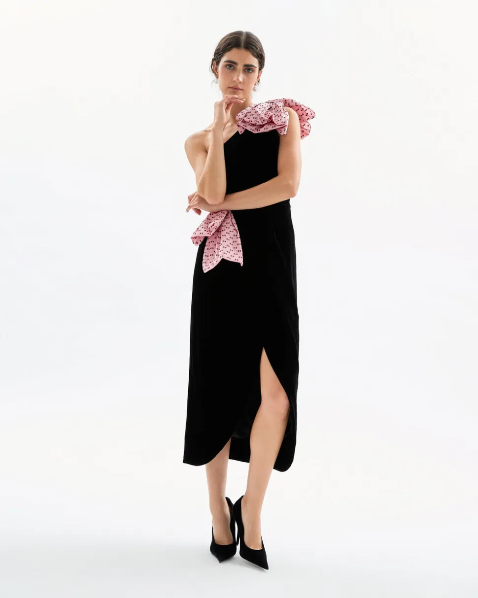Kiki Dress in Noir & Rose Quartz Multi