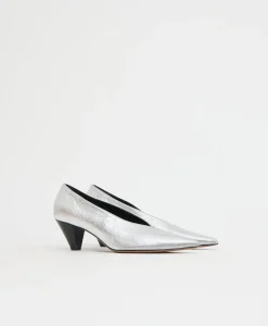 Kiki Heel in Crinkled Silver