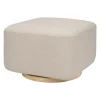 Kiwi Gliding Ottoman in Performance Beach Eco-Weave with Light Wood Base