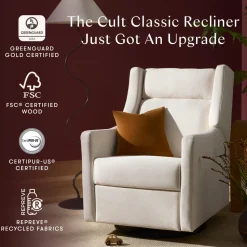 Kiwi Plus Power Recliner and Swivel Glider with Power Adjustable Headrest and USB Port in Performance Cream Eco-Weave