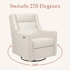 Kiwi Plus Power Recliner and Swivel Glider with Power Adjustable Headrest and USB Port in Performance Cream Eco-Weave
