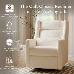 Kiwi Plus Power Recliner and Swivel Glider with Power Adjustable Headrest and USB Port in Performance Ivory Boucle