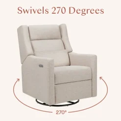 Kiwi Plus Power Recliner and Swivel Glider with Power Adjustable Headrest and USB Port in Performance Beach Eco-Weave