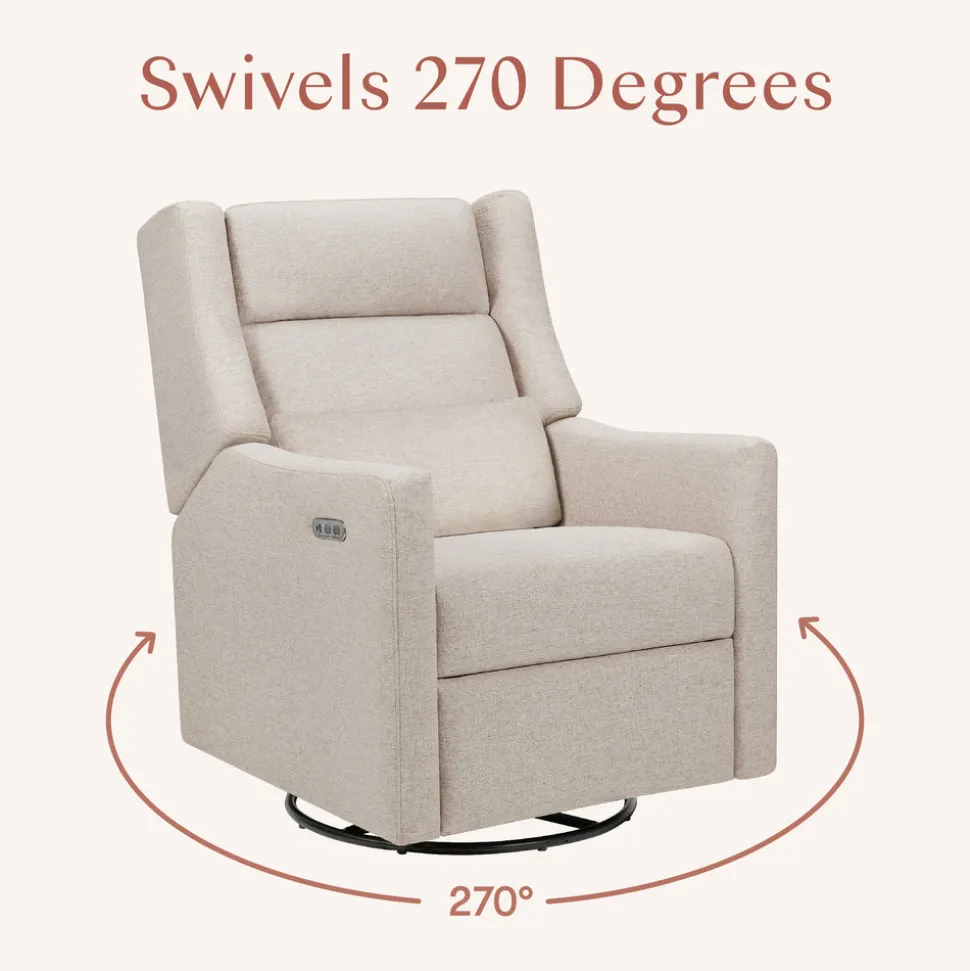 Kiwi Plus Power Recliner and Swivel Glider with Power Adjustable Headrest and USB Port in Performance Beach Eco-Weave