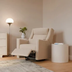 Kiwi Plus Power Recliner and Swivel Glider with Power Adjustable Headrest and USB Port in Chai Shearling
