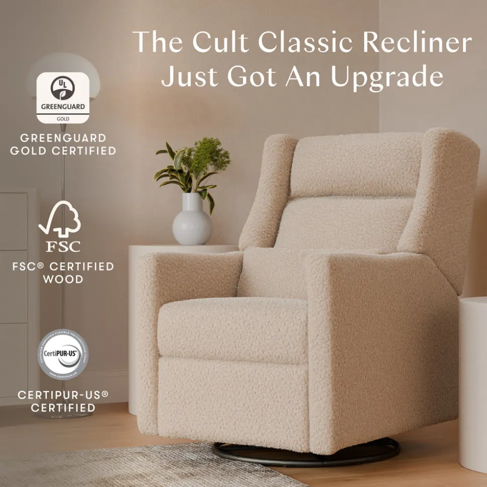 Kiwi Plus Power Recliner and Swivel Glider with Power Adjustable Headrest and USB Port in Chai Shearling