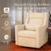 Kiwi Plus Power Recliner and Swivel Glider with Power Adjustable Headrest and USB Port in Almond Teddy Loop