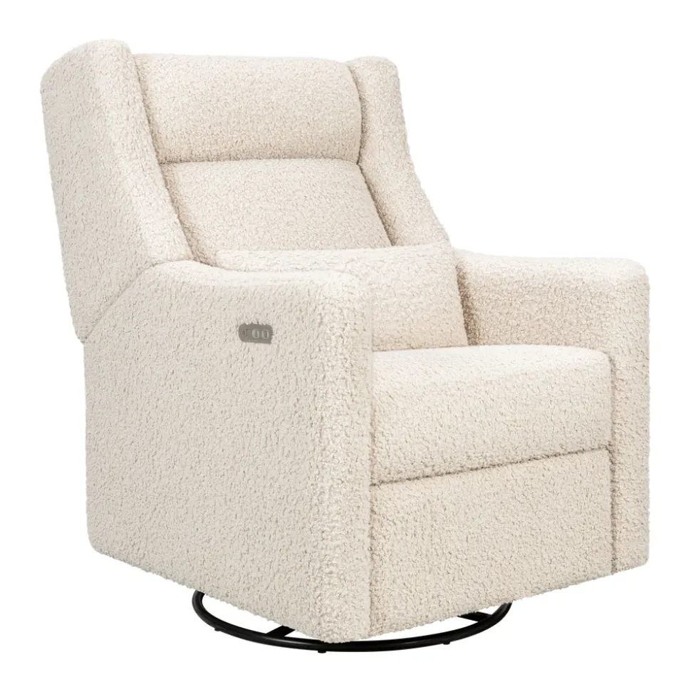 Kiwi Plus Power Recliner and Swivel Glider with Power Adjustable Headrest and USB Port in Almond Teddy Loop
