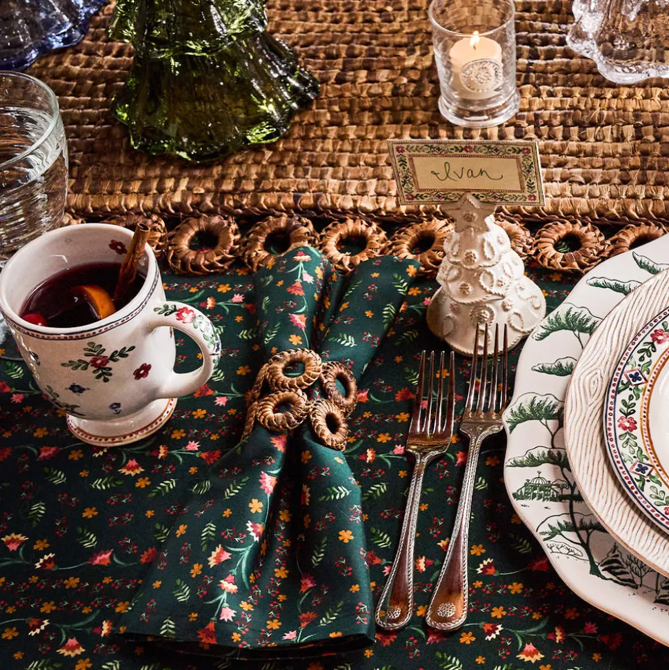 Klara Napkin in Evergreen, Set of 4