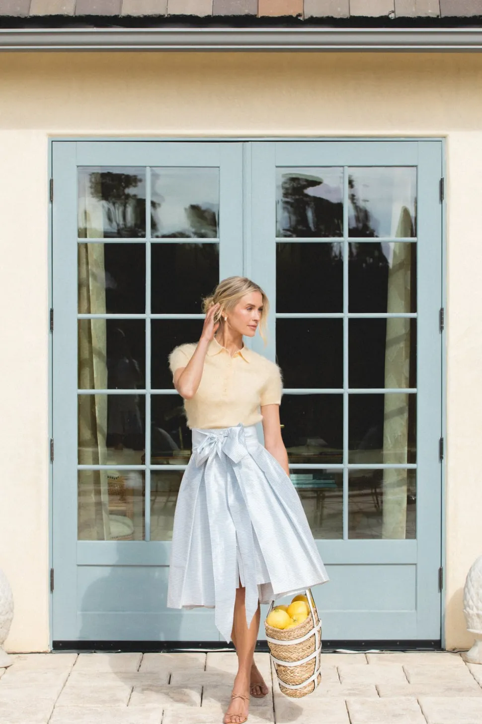Knee-Length Skirt in Seaside Stripe