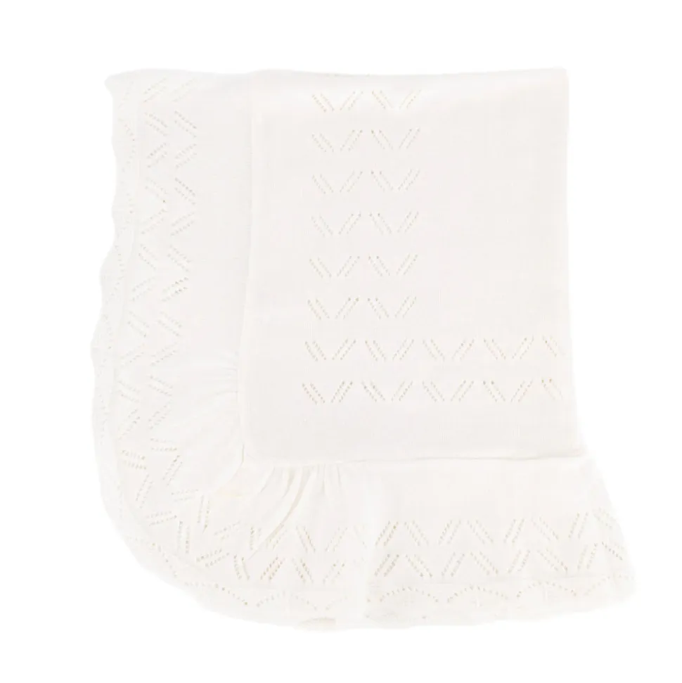 Knit Baby Blanket in Ivory