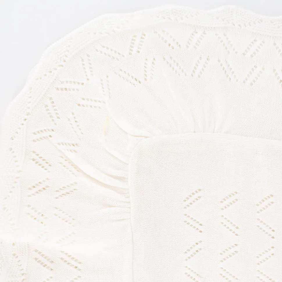 Knit Baby Blanket in Ivory