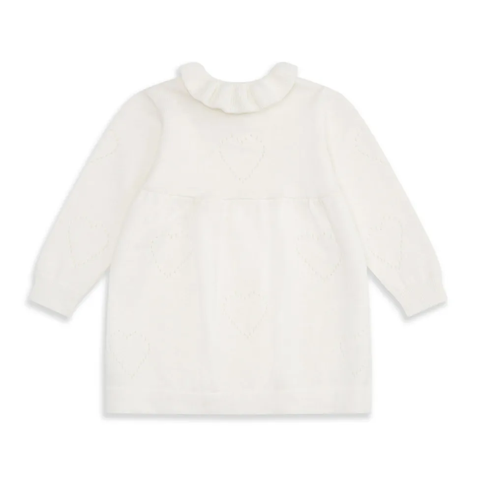 Knitted Heart Dress in Ivory
