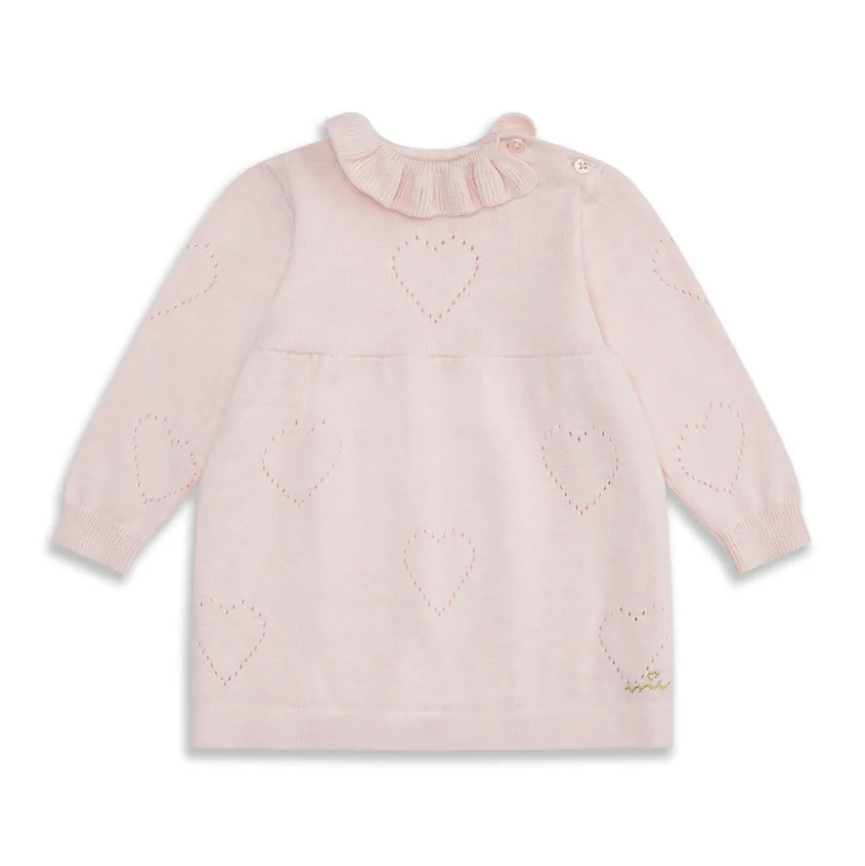 Knitted Heart Dress in Pink