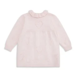 Knitted Heart Dress in Pink