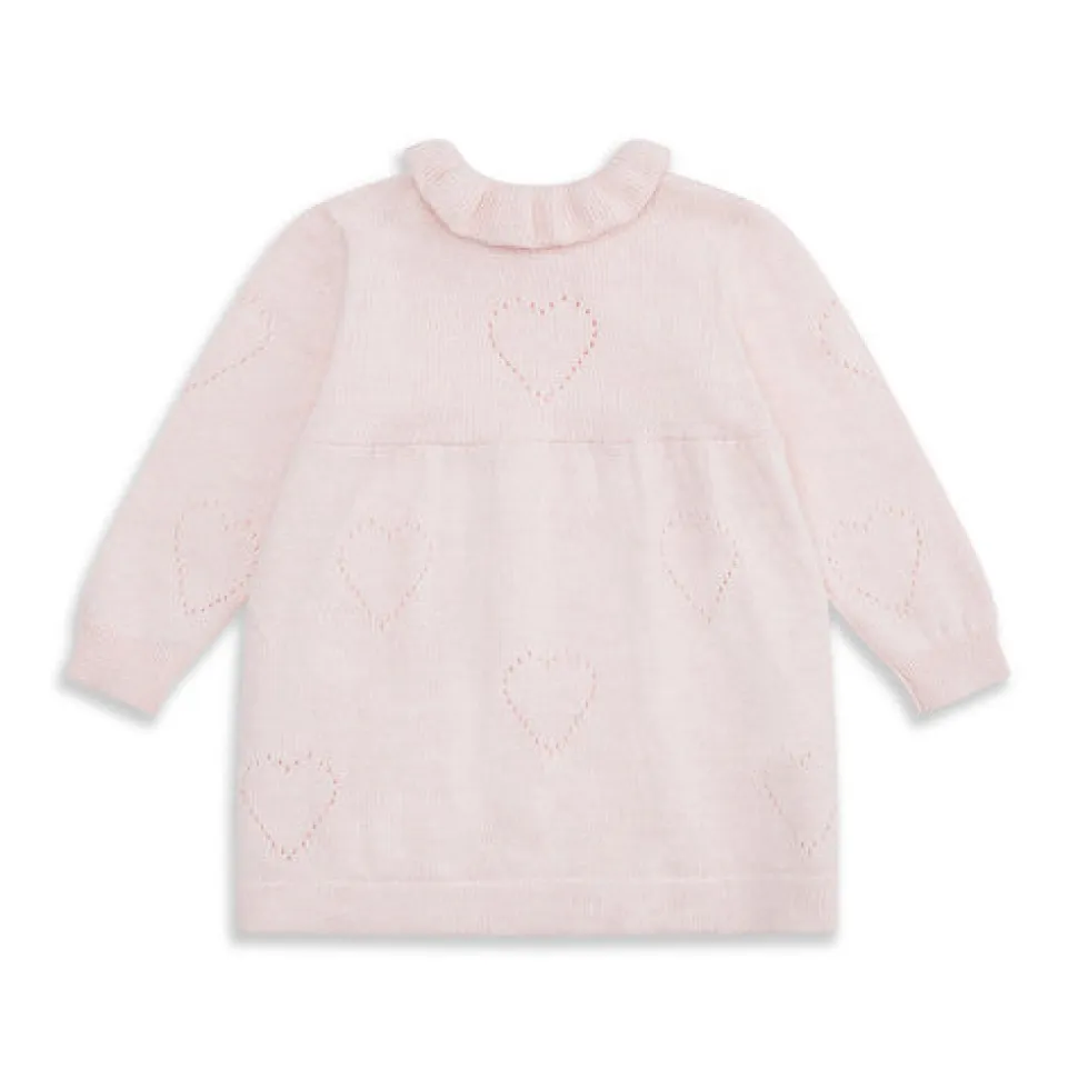 Knitted Heart Dress in Pink