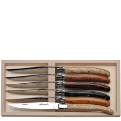 Knives in Assorted Wood, Set of 6