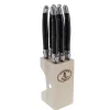 Knives in Block in Black, Set of 6
