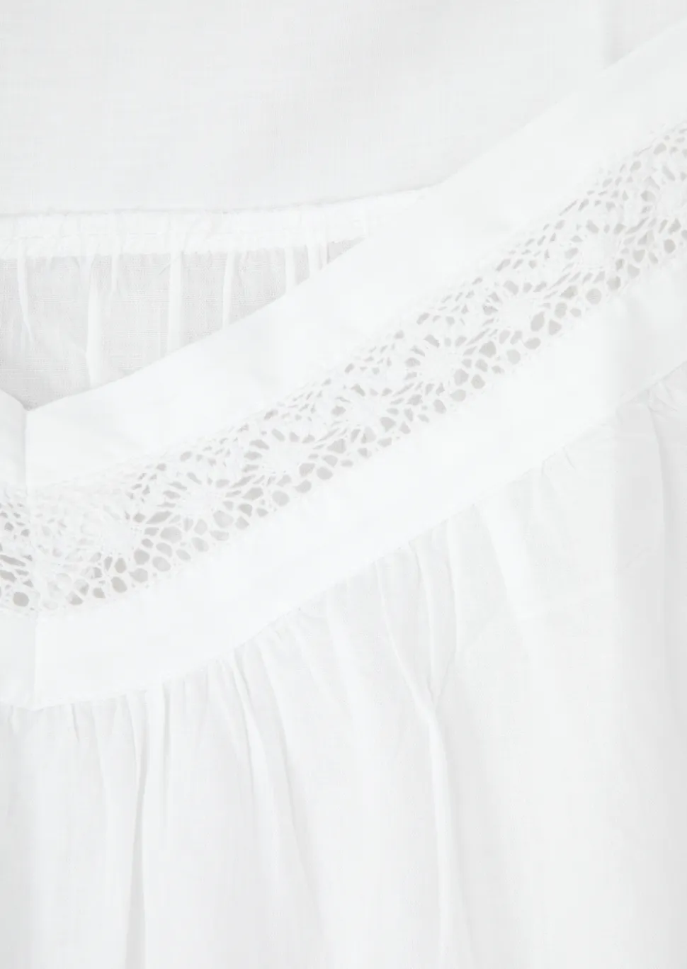 Kristen White Cotton Nightie with Short Ruffle Hem