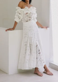 La Botanica Skirt In White Eyelet