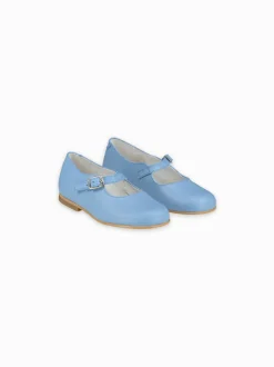 La Coqueta Mary Janes in Dusty Blue