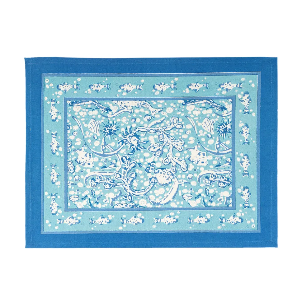 La Mer Mats in Aqua, Set of 6