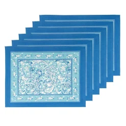 La Mer Mats in Aqua, Set of 6