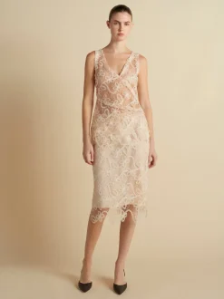 Lace Patchwork Top in Nude