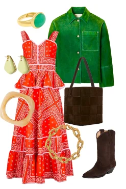 Lacey Dress in Aces Wild Red