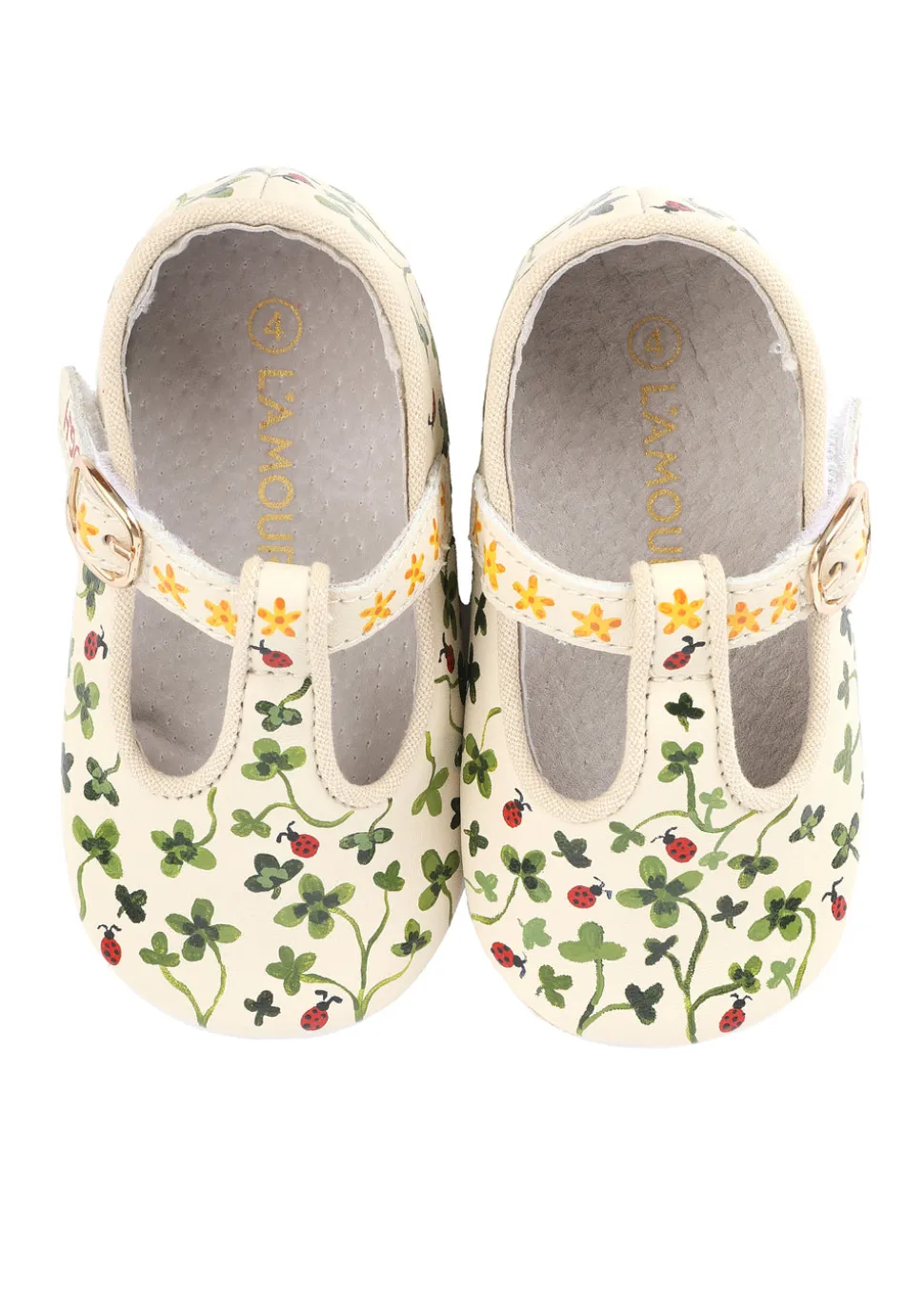 Ladybug & Clover Hand-Painted Baby Shoes