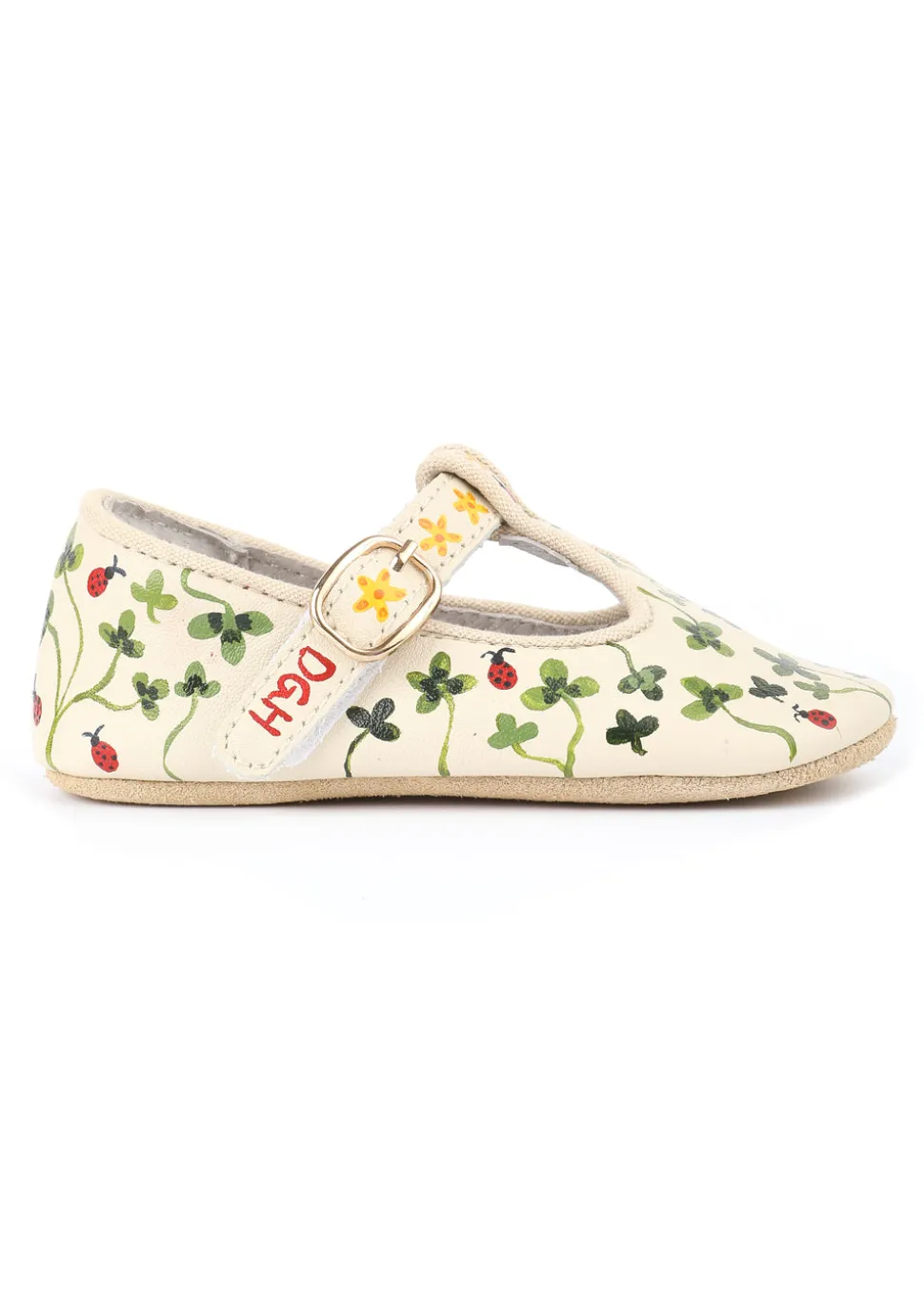 Ladybug & Clover Hand-Painted Baby Shoes