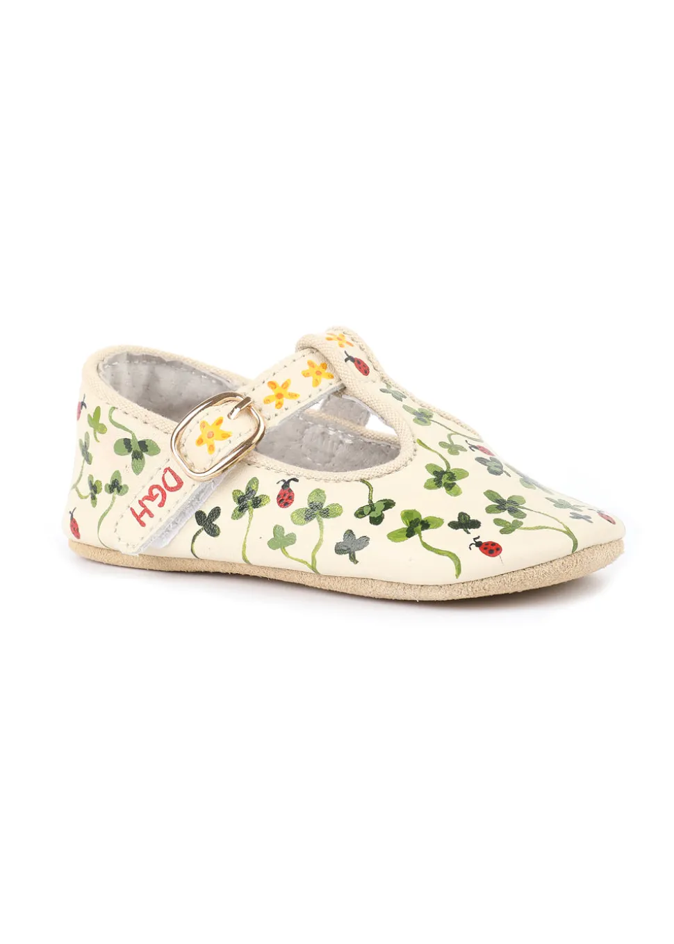 Ladybug & Clover Hand-Painted Baby Shoes