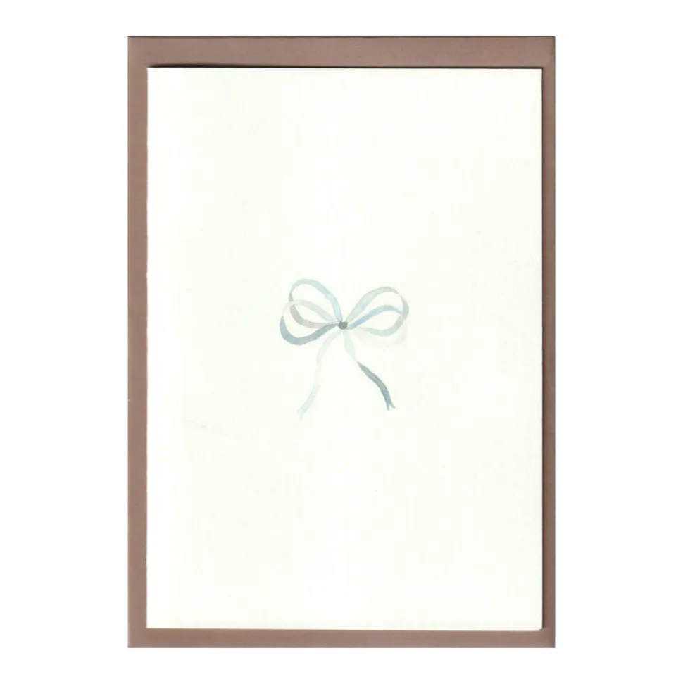 Lake Blue Bow Ribbon Cards, Set of 5