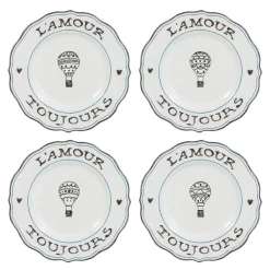 L’Amour Toujours Dessert/Salad Plates, Assorted, Set of 4
