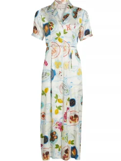 Lampi Button Down Dress in Lunch