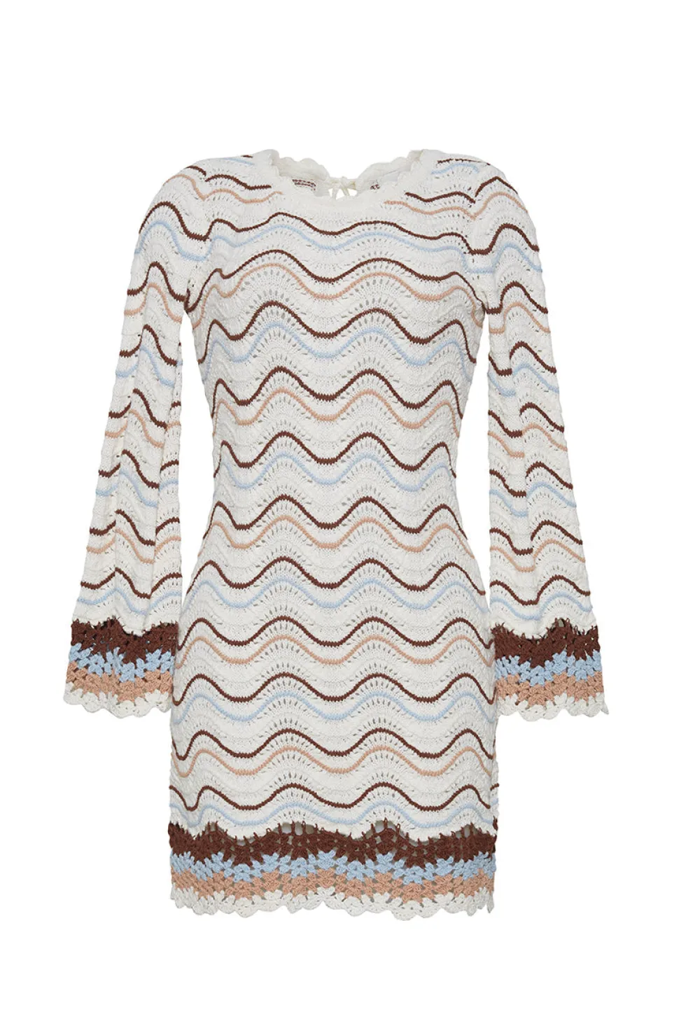 Landon Dress in Ivory Wave Crochet