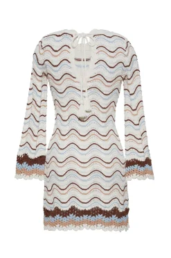 Landon Dress in Ivory Wave Crochet