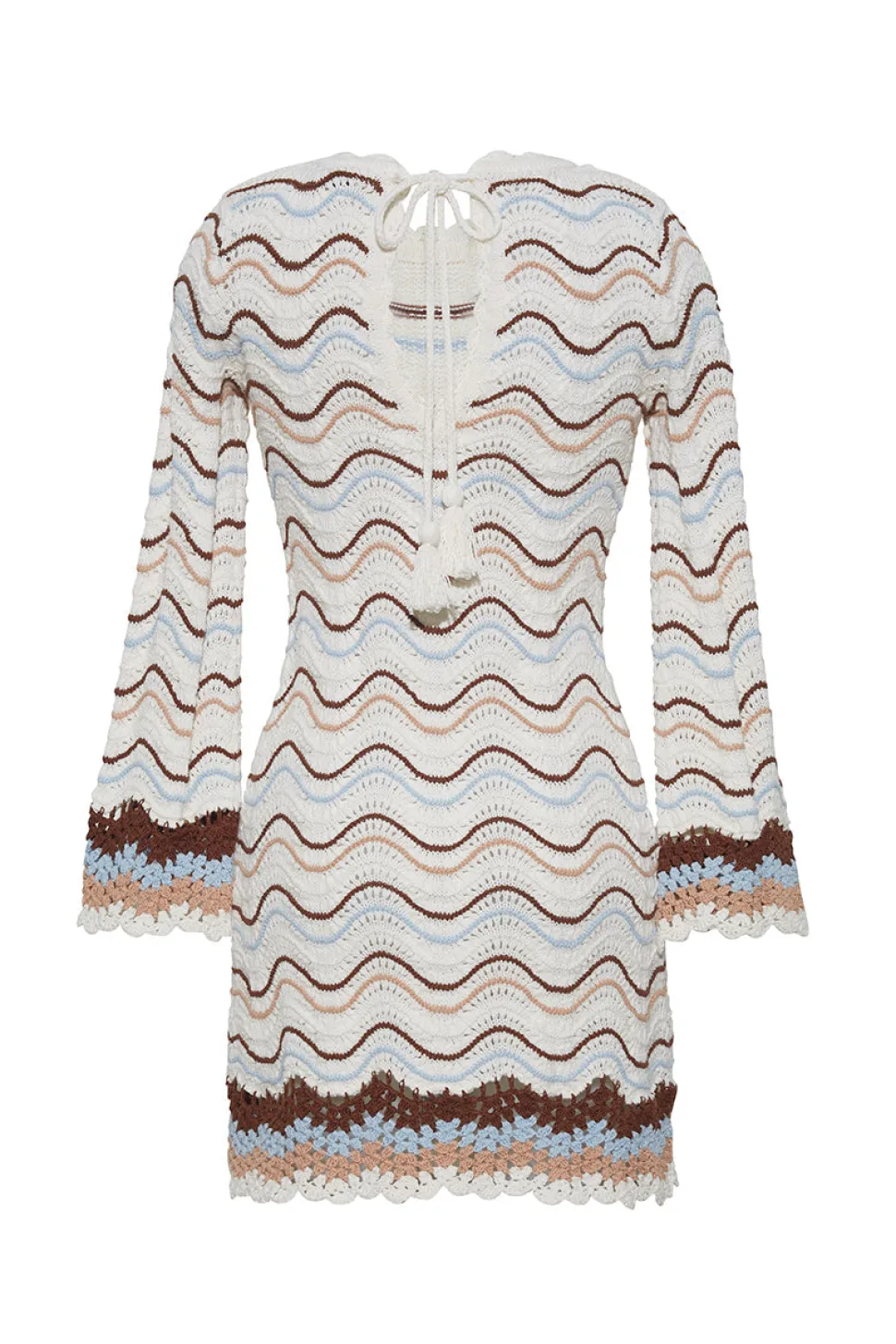 Landon Dress in Ivory Wave Crochet