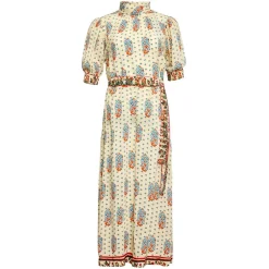Langley Dress in Fall Floral Cream