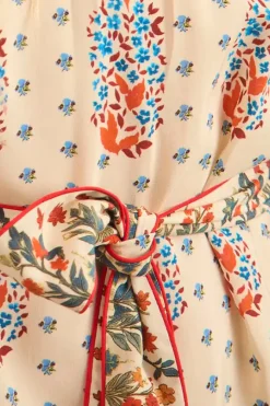 Langley Dress in Fall Floral Cream