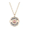Large Enamel Porte Bonheur Necklace with Diamond Halo