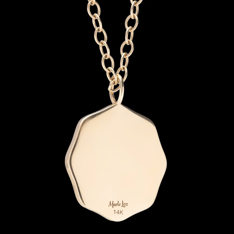 Large Enamel Porte Bonheur Necklace with Diamond Halo