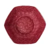 Large Hexagonal Raffia Basket in Deep Purple