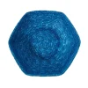 Large Hexagonal Raffia Basket in Blue